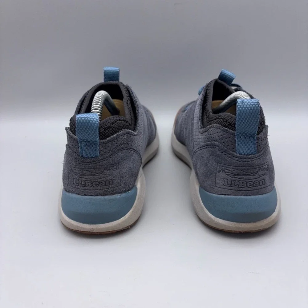 LL Bean Shoes Women 7 Gray Suede Perforated Outdoor Vista Low Lace Sneakers